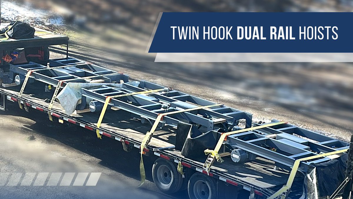 Electrolift1's tweet image. 6 Electrolift Twin Hook Dual Rail hoists on the move. Shipped out to a galvanizing facility where their custom engineered design will ensure safety and versatility.
Learn more
bit.ly/40msXJP 
#EngineeredSolutions #WireRopeHoist