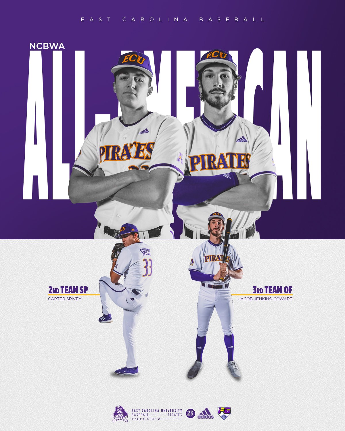 East Carolina Baseball on X: .@cspives23 and @JenkinsCowart have