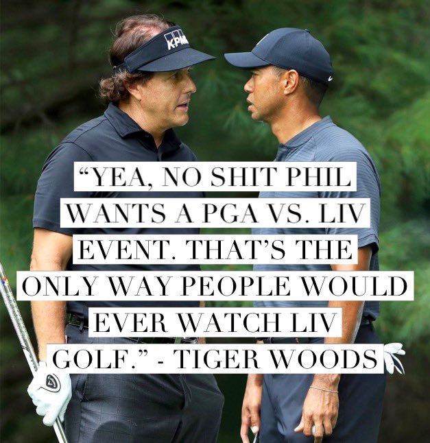 Tiger Woods chimes in on the potential PGA vs. LIV event 👀⬇️