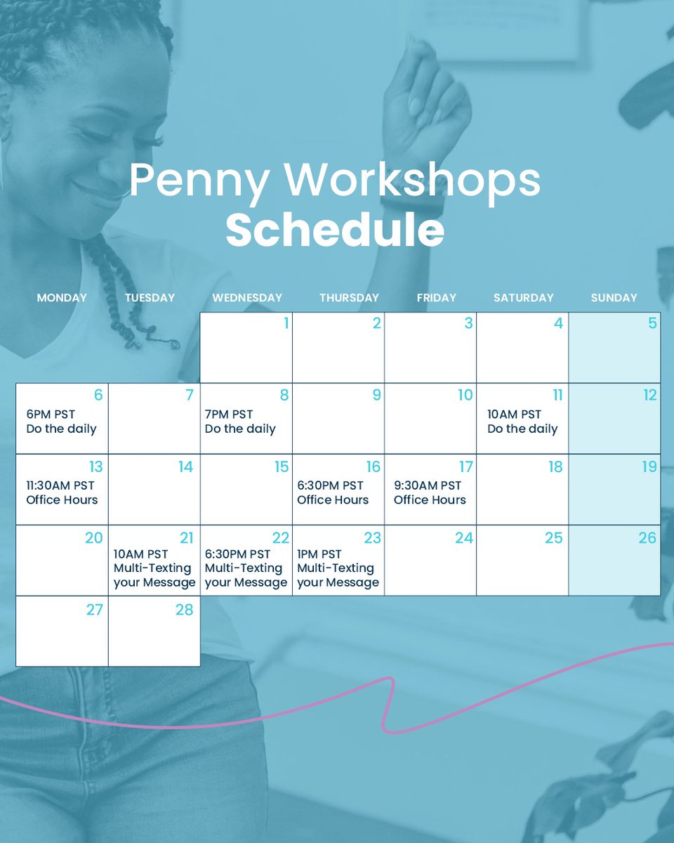 February is the month of Doing the Daily! Woohoo!💫

In Penny workshops, you’ll complete business-building tasks with Penny to save time and make sure that no one falls through the cracks. getpenny.com/penny-workshop…

#PennyWorkshops #BusinessBuilding