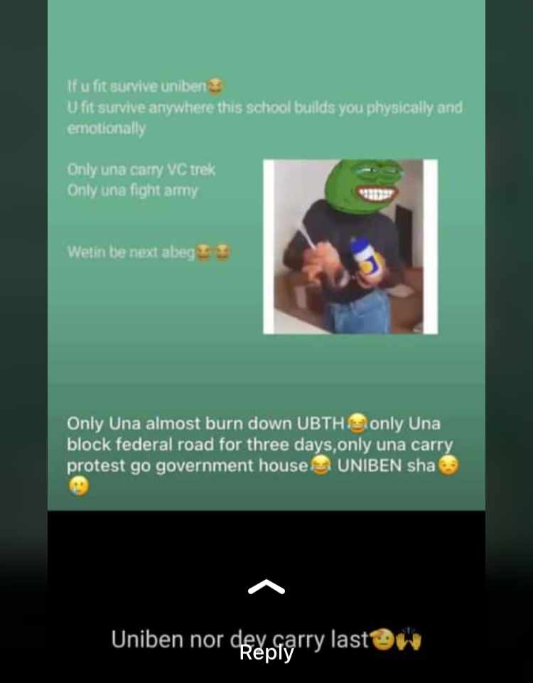 Daht_benin_boy's tweet photo. @bod_republic 😂💔 uniben has done it🥺 https://t.co/4fwt0P8HqO