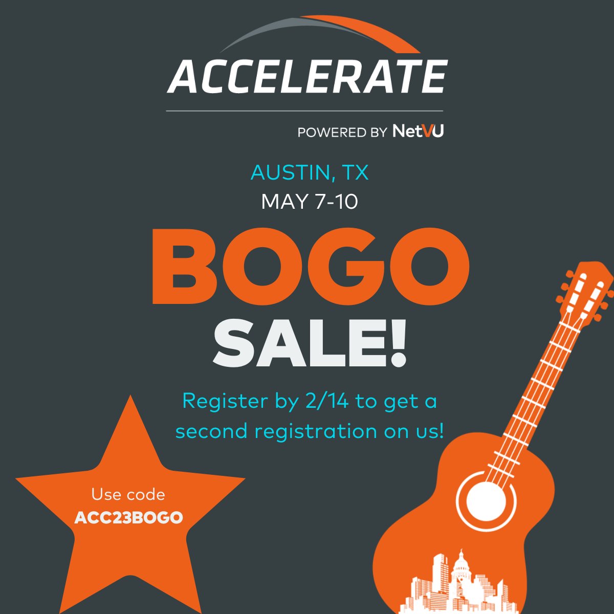 Vertafore's tweet photo. Industry events are better together! Register for Accelerate, powered by @NetVU_Now before Feb. 14, and share the experience with a colleague for free! Use code ACC23BOGO when you register to claim this deal. #AccelerateNow
https://t.co/jkTAkSSlYd https://t.co/FgG639rjFQ