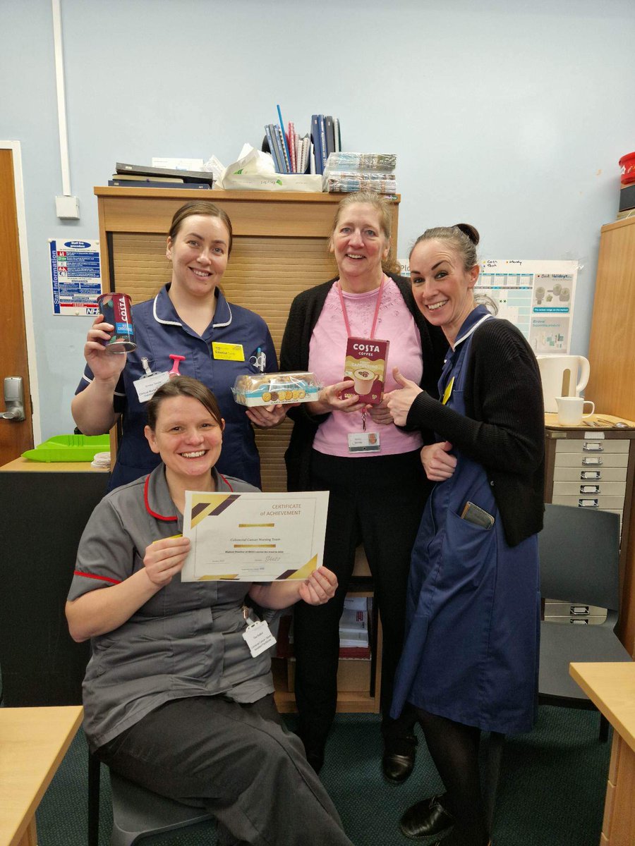 Pleasure to treat the colorectal Nursing and Support team to a few coffee break treats and a certificate for the most HNAs done in 2022 making a fantastic difference to patient care and support 🥰 <a href="/royalhospital/">Chesterfield Royal Hospital NHS FT</a> <a href="/sarahward2015/">SarahWard</a> @andrea_staley