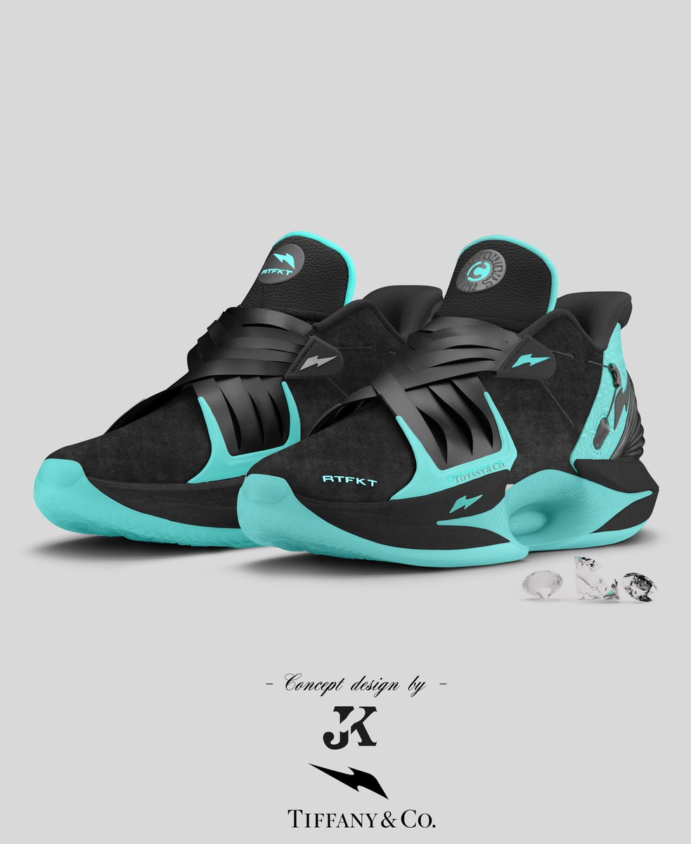 johnnyx_btc's tweet photo. You had to know I was going to do it..
With the recent announcement of the @TiffanyAndCo x @Nike AF1 collab I thought it’d be fun to do a quick Tiffany inspired @RTFKT #Cryptokick IRLs!
What are your thought on this concept? Let me know🙏
Concept by @johnnyx_nft
Like & RT 🫶 https://t.co/TwiF4iUYZG