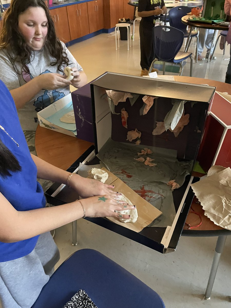 Mrs_BGunter's tweet photo. Letting the mess take over today so students can have some hands on learning! Building landforms in third grade - stay tuned for the final products🌋⛰️🏜️ #cees #learngrowlead #thirdgrade #lexcs https://t.co/VwRDxjuMvP