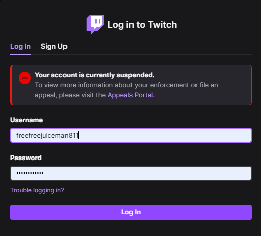 . <a href="/Twitch/">Twitch</a> <a href="/TwitchSupport/">Twitch Support</a> PLEASE STOP BANNING ME I DID NOTHING WRONG OMG FCK YOU <a href="/Twitch/">Twitch</a>