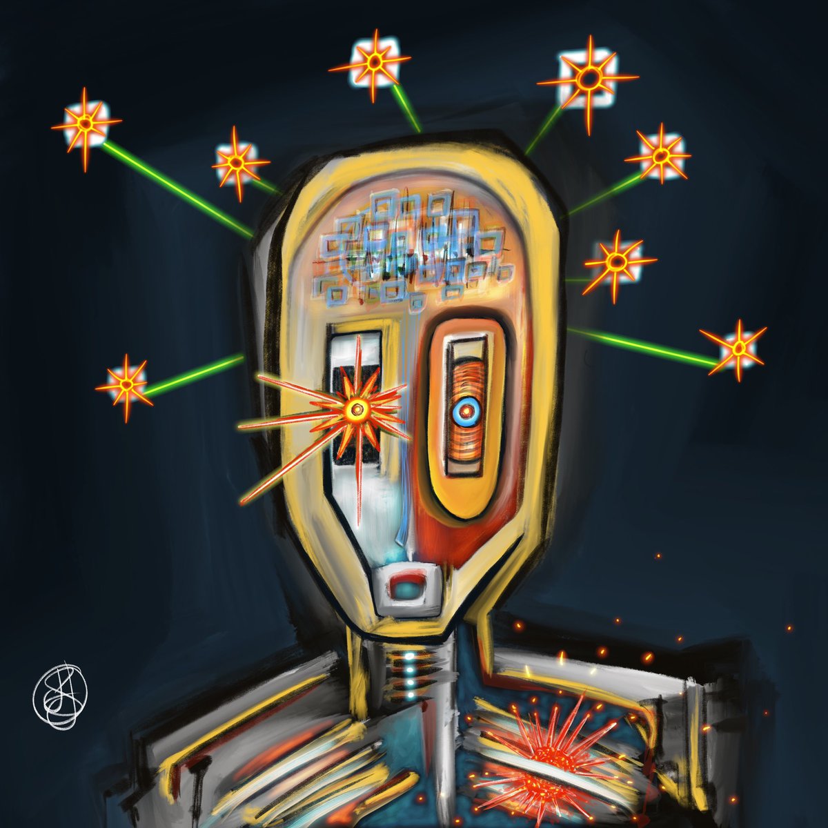 Showed this yesterday but now…  I’m on the “shill’train” 🙊😂😂

After Sundays sale now for the next piece… 

“blockchain in the membrane”

Available to become yours forever now! 😁😁😁

Thank you for looking and supporting ❤️🙏🏻

opensea.io/assets/ethereu…