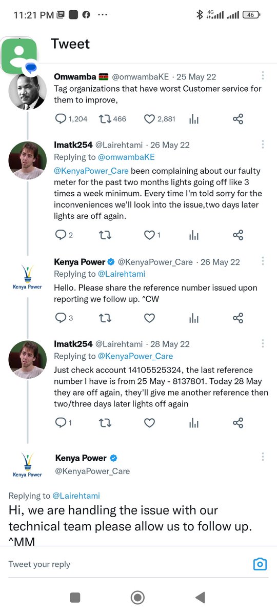 Lairehtami's tweet photo. @KenyaPower_Care Thread started May 2022, still ongoing Feb 2023. For context, Sat,Sun,Mon, Tue and Thur night(today) lights have been off and came back next day at earliest 10. Also today morning (Thur) lights went off then came back. Ref number 9078970 for today night, fix this FFS https://t.co/lnNYoTKwHx