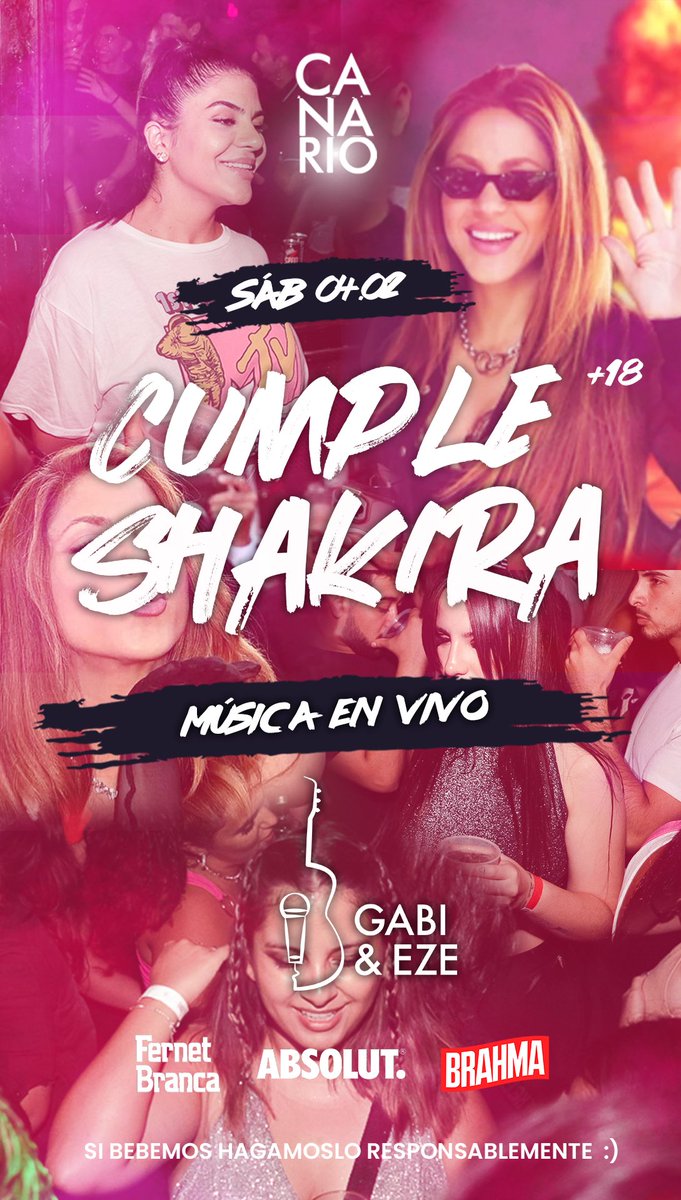 hola mis Canaritxsssss, no nos tomen por desaparecidos, porque venimos con grandes noticias 😌

SÁBADO DE CUMPLEAÑOS 🫶🏼 la Shaki festeja en la jaulaaa
CLARAmente no te lo podes perder 🥳

📲 reservas por md