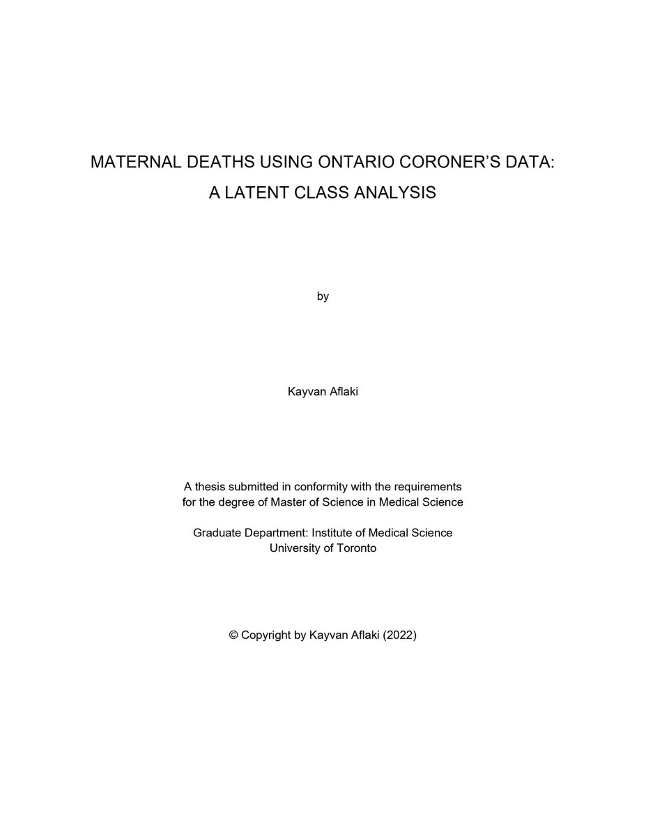 KayvanAflaki's tweet photo. Bit overdue: I defended my Master of Science thesis.

Grad school was a rewarding journey. It was a stark reminder about the fragility of human life - of love &amp; loss.

Thank you @UofTIMS, funders @PSIFoundation @CIHR_IRSC, partners @SOGCorg  @BORNOntario for the support.

(1/2) https://t.co/tI1lUZTARR