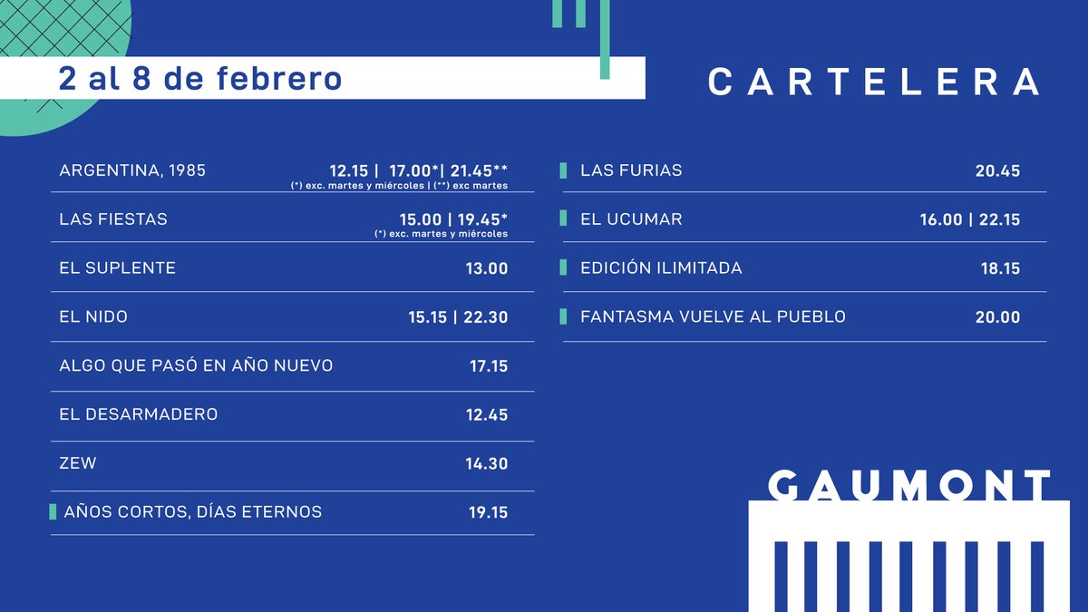 CineGaumont's tweet photo. Una cartelera con peliculones para todos los gustos🍨📽️

🤔¿Cuáles elegiste esta semana?📝 https://t.co/xt90T3fhjG