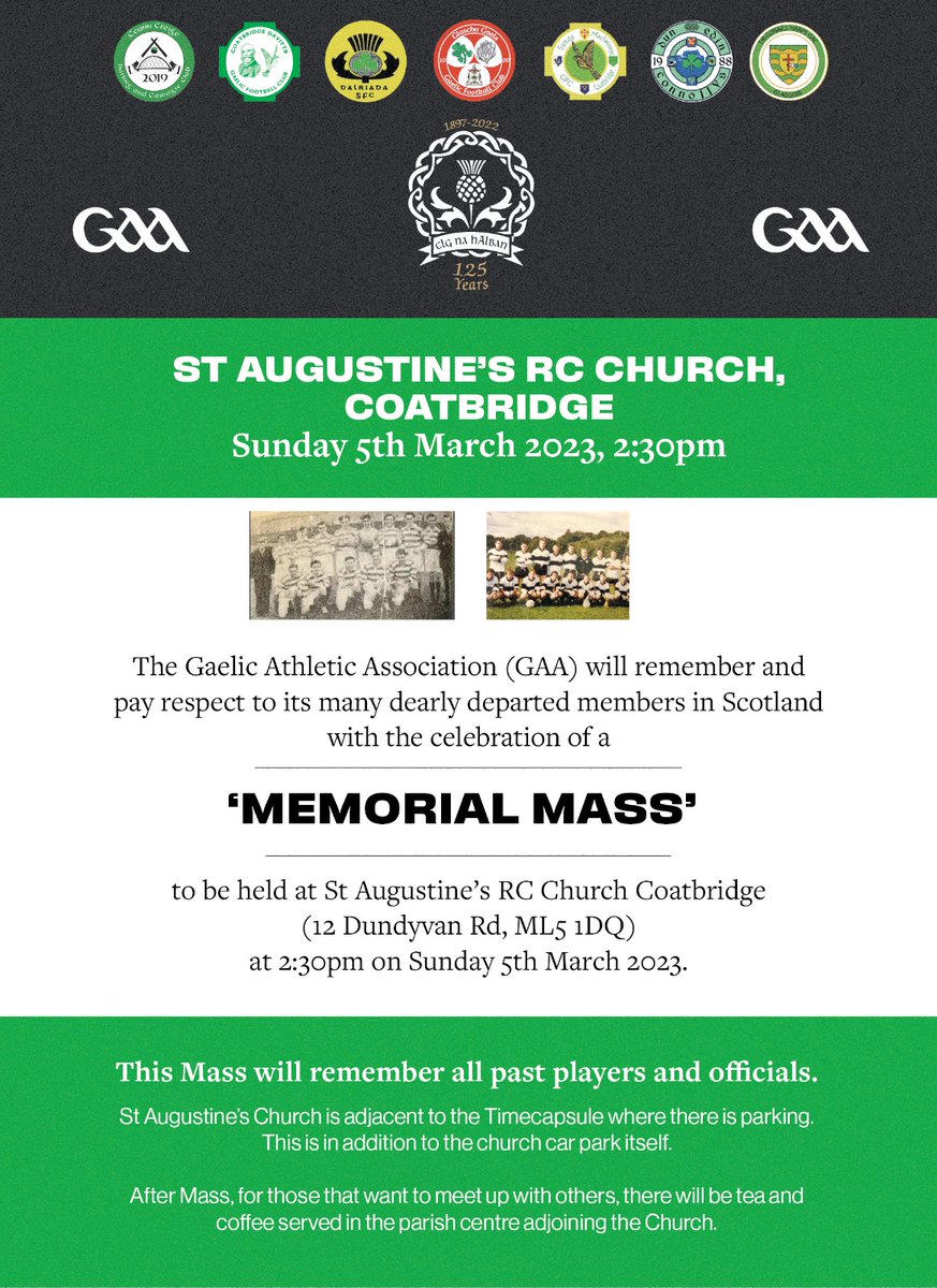 We have a strong link with the GAA &amp; Comhaltas in Coatbridge. Many families have been members of both the local clubs &amp; some still are.
Please pass this on Twitter friends 🙏