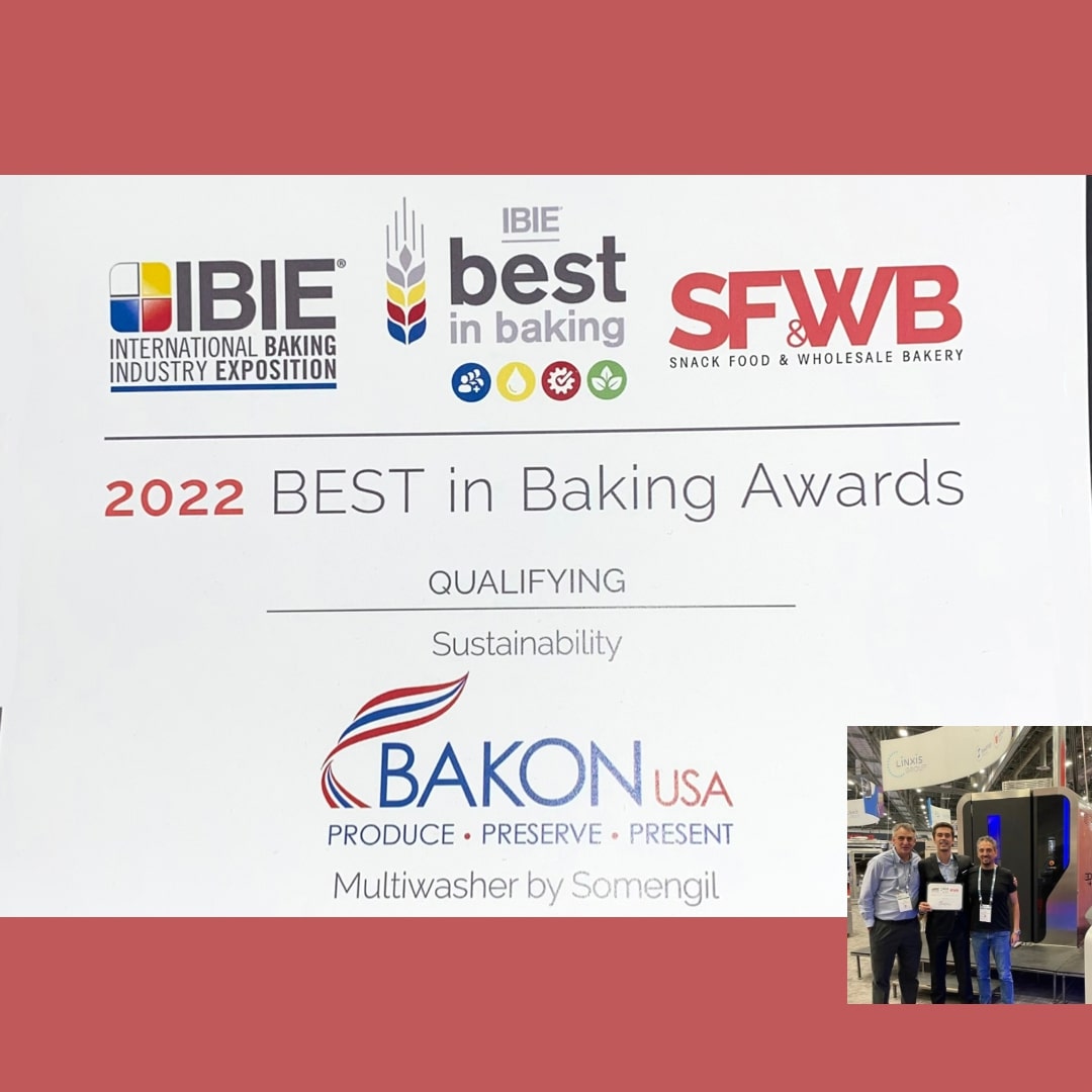 BakonUSA's tweet image. #tbt to receiving the Best in Baking Sustainability award at the 2022 IBIE show! Learn more about Bakon USA's approach to sustainability at our website blueswellinitiative.com

#bakonusa #multiwasher #somengeil #bestinbaking #award