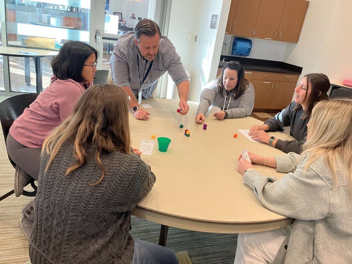 Our <a href="/PowayUnified/">Poway Unified</a> secondary math Ts starting their collaboration day by collaborating building a structure!