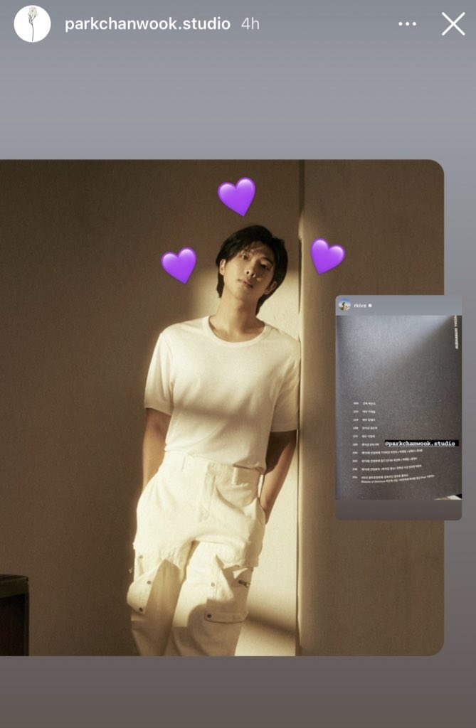 박찬욱 감독님 스튜디오에서 준이 사진에
💜💜💜 까지 붙이셔서 리그램하셨어 🫂🫂
우리준이 사랑 많이 받네에 ·͜·♡ᵎ 

(@/parkchanwook.studio)
230202 #rkive