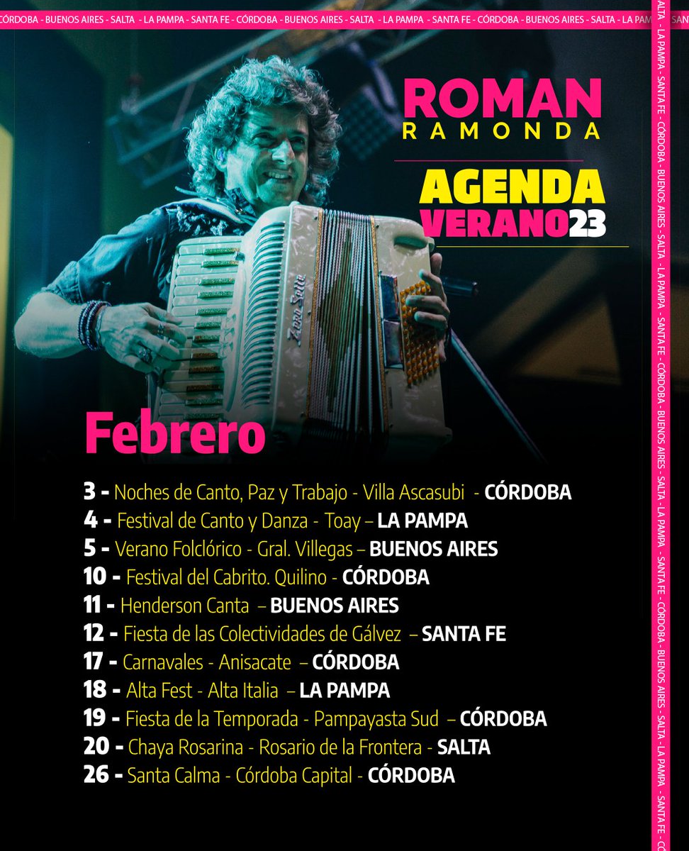 RomanRamonda's tweet photo. #Agenda #febrero No paramos! https://t.co/QRf4Ioup78