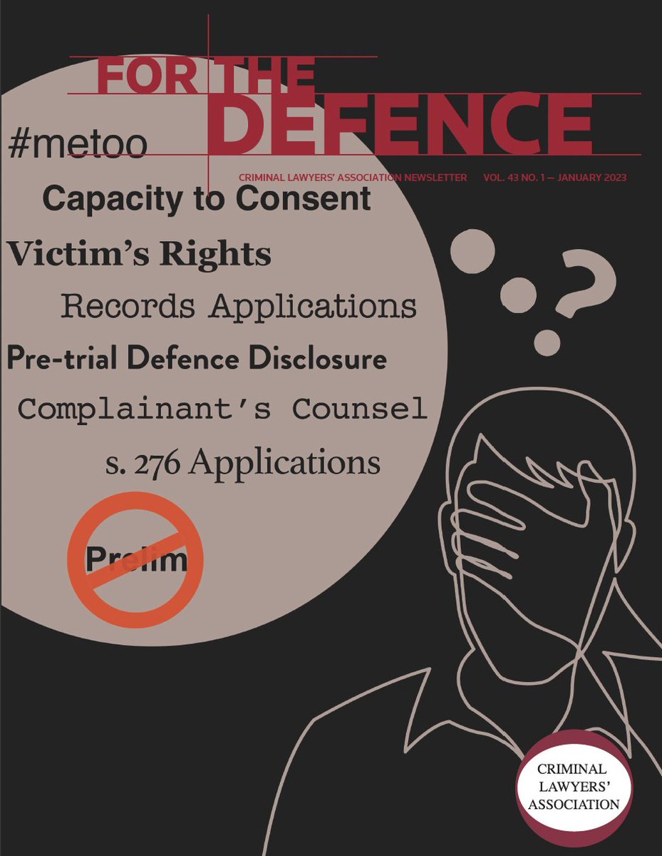ClaOntario's tweet image. Now Available to @ClaOntario members - For the Defence Vol 43, No 1

FEATURING

Bill C-51 is Constitutional – Now What? by Lindsay Board @LindsayBoard &amp;amp; Andrew Bigioni @AndrewBigioni 

Member Access: members.criminallawyers.ca/forthedefence

#lawtwitter