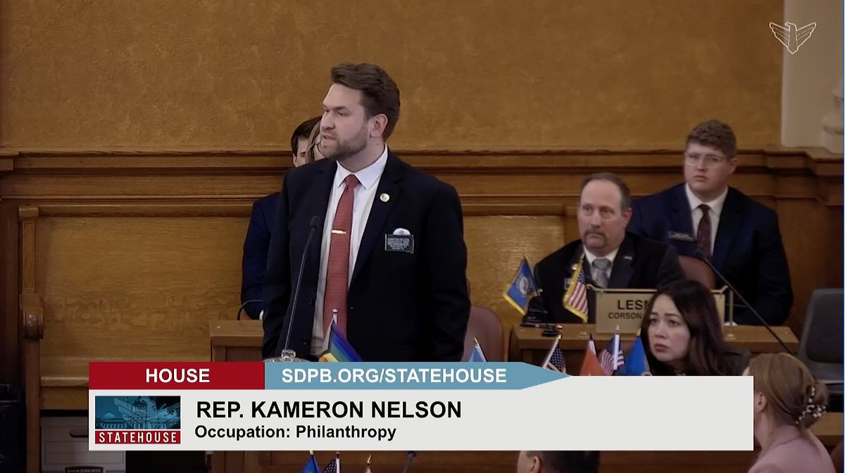 Rep. Nelson sharing his experience as a young queer person in South Dakota, and being the first out gay man on the House Floor, is profound. 

We should not have to hide who we are. 

Tune in via sd.net to follow along now!