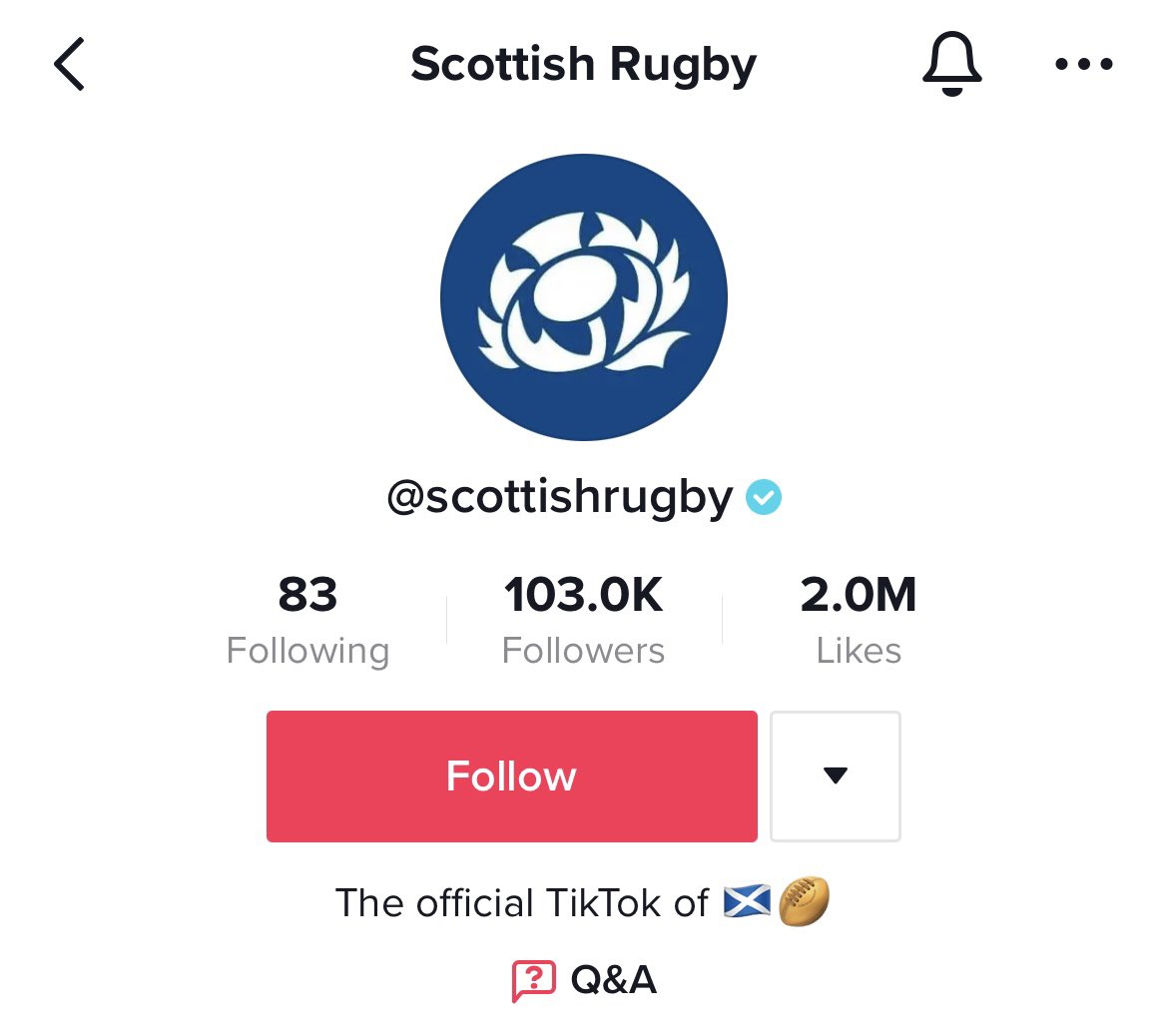 DomFGall's tweet photo. Great milestone for us ahead of the weekend’s @SixNationsRugby opener with our TikTok smashing both the 100k follower &amp; 2m like mark 🎉

@amyhoggg | @RexyHugill | #AsOne https://t.co/aFFvEnFBRM