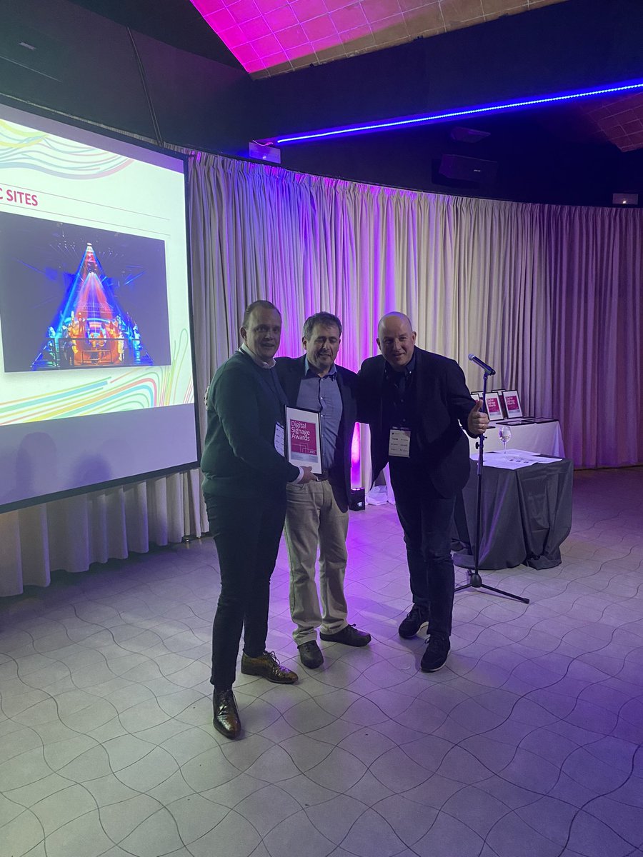 DSAwardsGlobal's tweet photo. The judges have crowned First Impression Audio Visual with the winning trophy for Museums and Historic Sites. The world’s first electronic dance music experience, what a great win! https://t.co/feNg7QcNtB