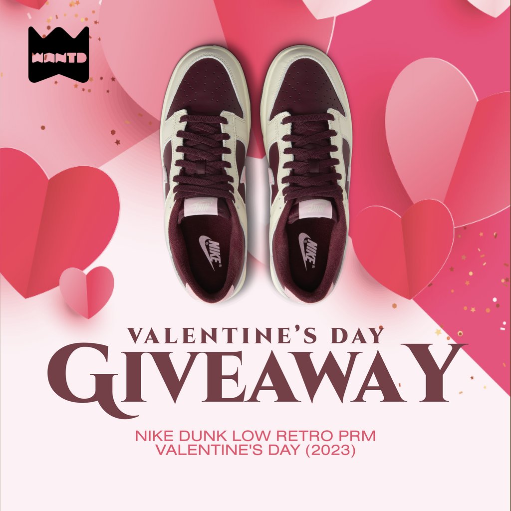 With VDay around the corner, WANTD will be giving a pair of Nike Dunk Low Valentine's Day (2023) to a lucky winner

To enter use the following link:

gleam.io/5Zp4k/wantd-va…

*Limited to US Residents

Don't wait, enter now!

#WANTD #giveaway #valentinesday #sneakers #nike