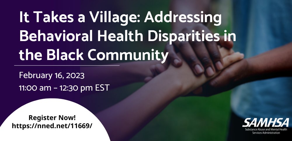 SAMHSA is hosting a Black History Month virtual roundtable on Thursday, February 16, 2023, from 11 am – 12:30 pm EST to celebrate culture, history, and provide hope. Together, we can raise #behavioralhealth awareness among the Black community. Register: us06web.zoom.us/webinar/regist…