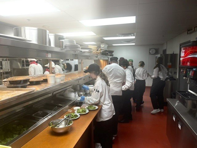 PrincipalGiff's tweet image. Chef Noah&apos;s Korean menu was a hit today!  Packed restaurant and amazing food all prepared and served by @aactreno Culinary students.  #wearewcsd #wcsdproud