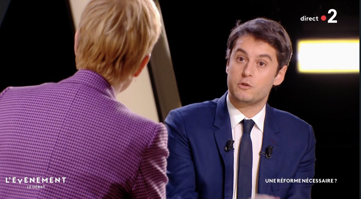 tcabarrus's tweet photo. #GabrielAttal à #ClemAutain: "Vous défendez la valeur travail? C'est faux, vous voulez que le #RSA compte comme le #travail pour le comptage des #trimestres." https://t.co/2TV8VU16AS