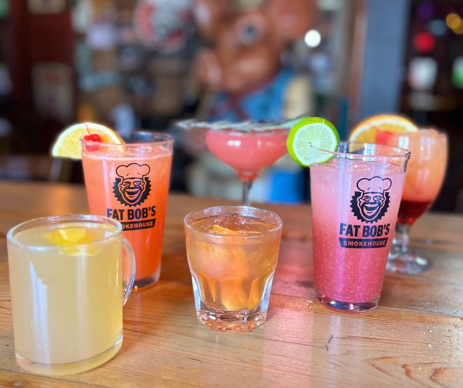 Let the colors of Bourbon Street fill the bar downtown all month! #MardiGras cocktails and mocktails start this weekend and through the rest of the month.

**Bob's Gives Back - $1 of every hurricane sold will be donated to <a href="/RachaelWarrior/">RachaelWarriorFoundation</a> Mardi Gras Bash #supportlocal

#fatbobs