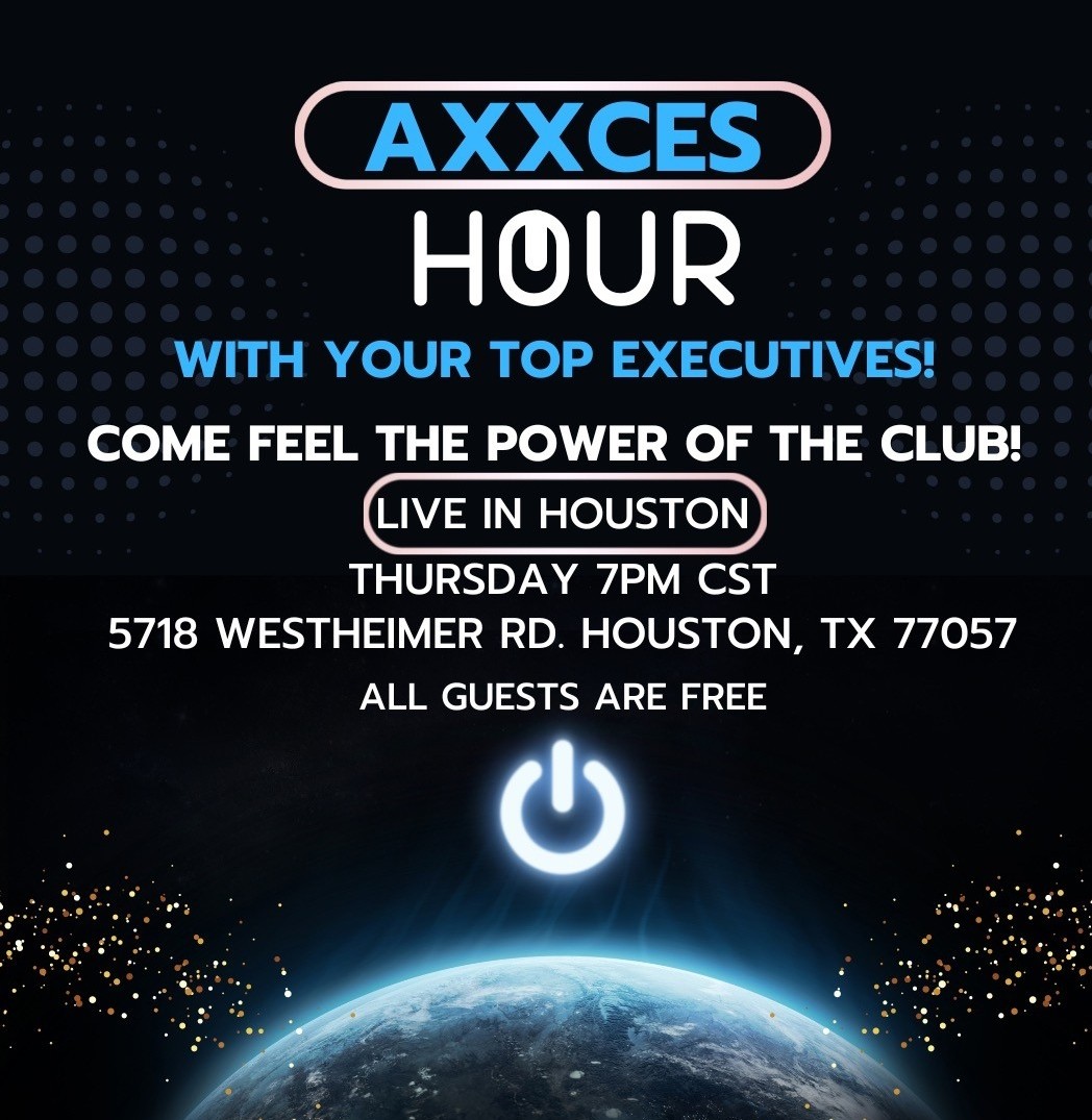 Houston!  Let me hear from you!  You now have AXXCES!

#financialliteracy #Entrepreneurship #servantleadership #letsworktogether #membershiphasitsprivileges