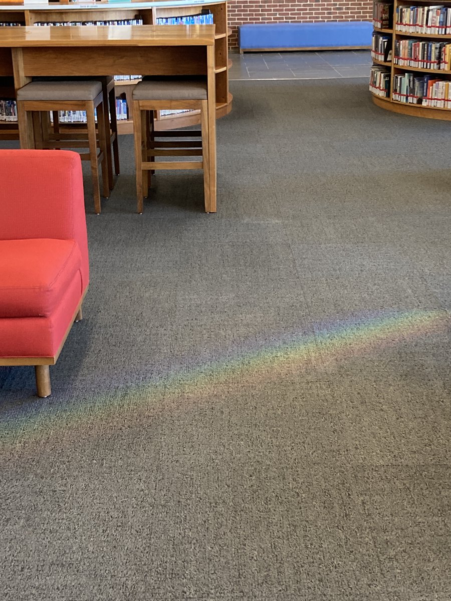 LibertyULibrary's tweet image. When the sun hits the windows in the library just right, there are rainbows! Have you seen any rainbows in the library? #LibraryViews #StudyViews #JFLibrary