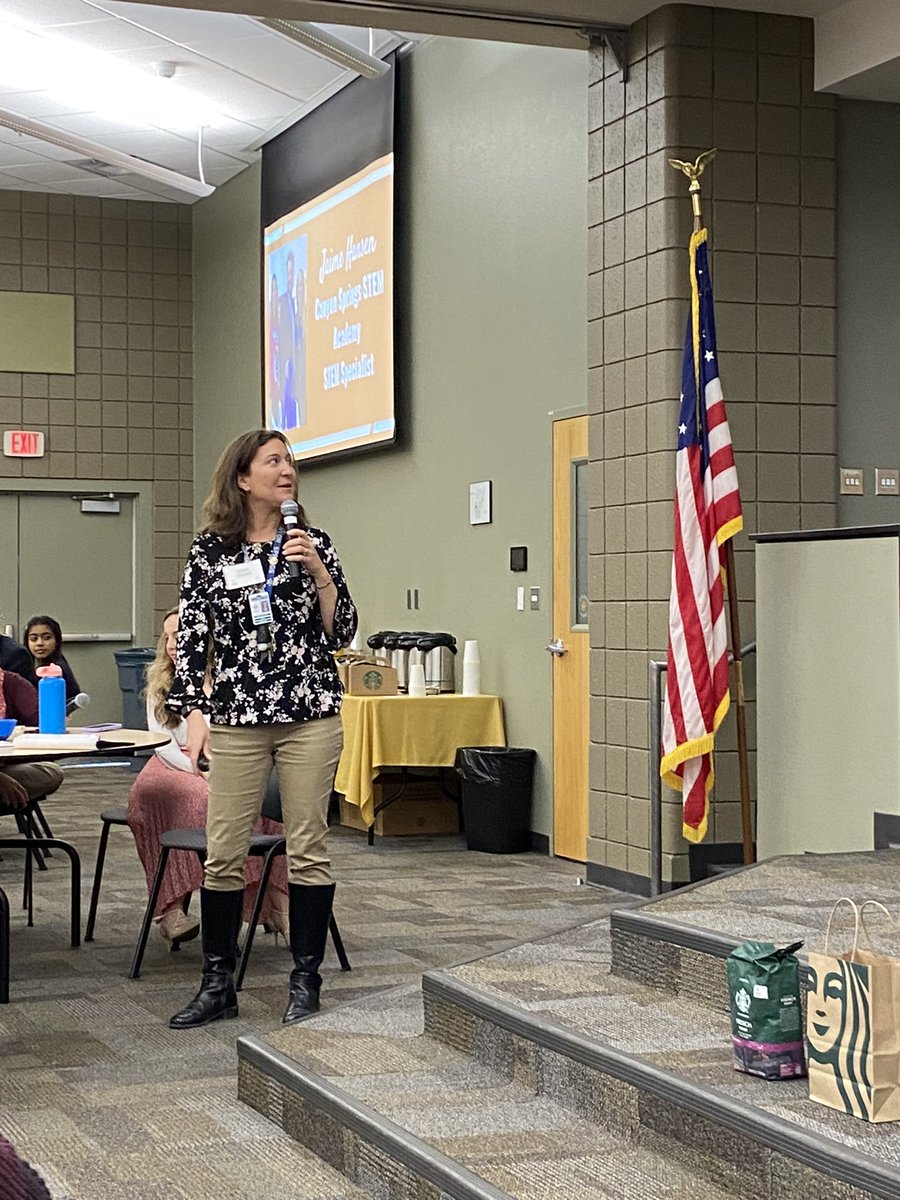 CanyonSpringsDV's tweet photo. Our wonderful STEM Specialist (Jaime Hansen) spoke at the DVUSD Business Partners Meeting about how important our business partners are to STEM learning at CS! She rocked it! Way to go! @DVUSD @DrFinchDVUSD https://t.co/JwmTIgvuwt