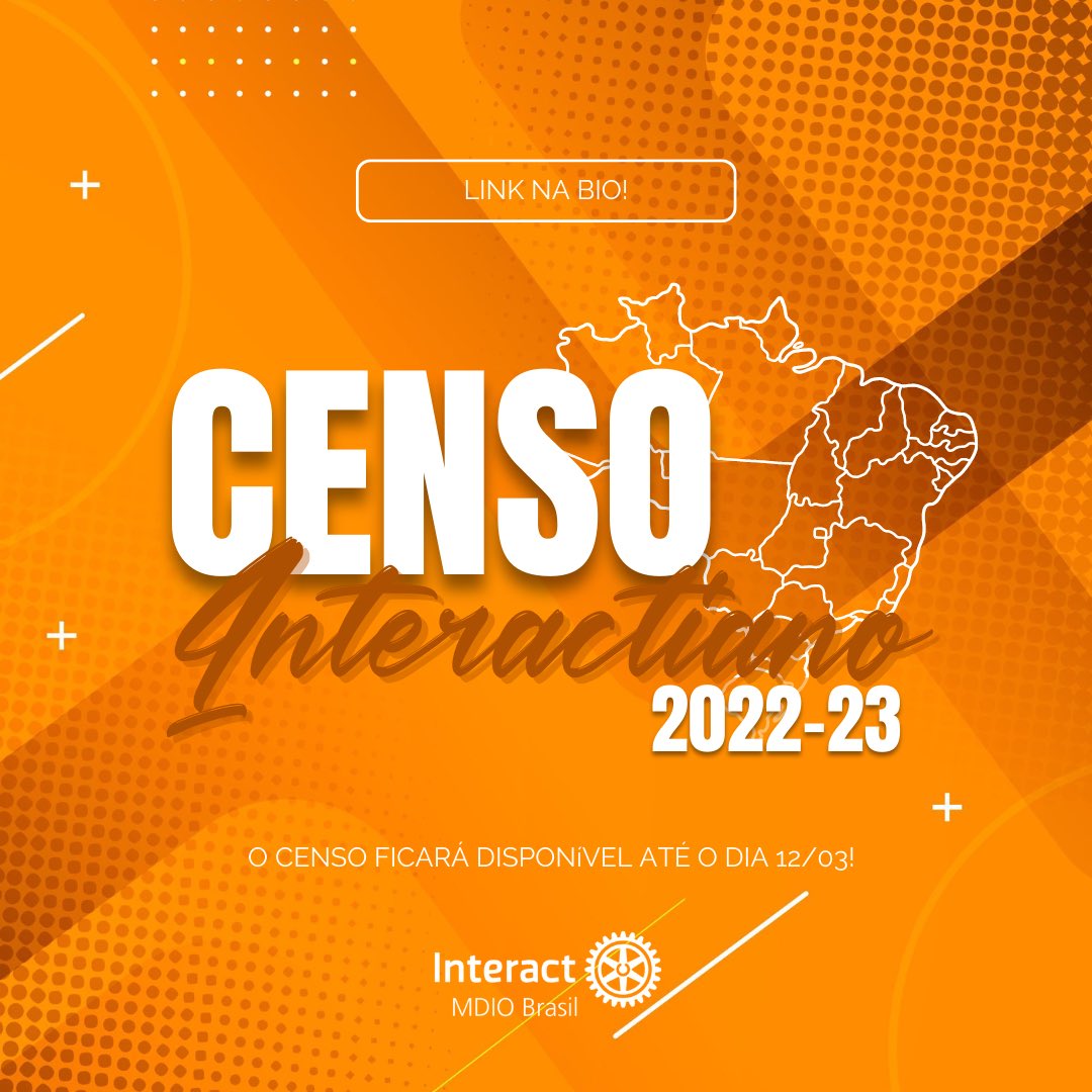 MDIOInteractBR's tweet photo. Está lançado o Censo Interactiano Brasileiro 2022-2023! 🧡

Com o intuito de melhorar os trabalhos da MDIO Interact Brasil, mas também coletar informações e poder nos atualizar anualmente, o censo estará disponível até dia 12 de março.

🔗 https://t.co/pdte7vdl0L https://t.co/w46mQY3h4p