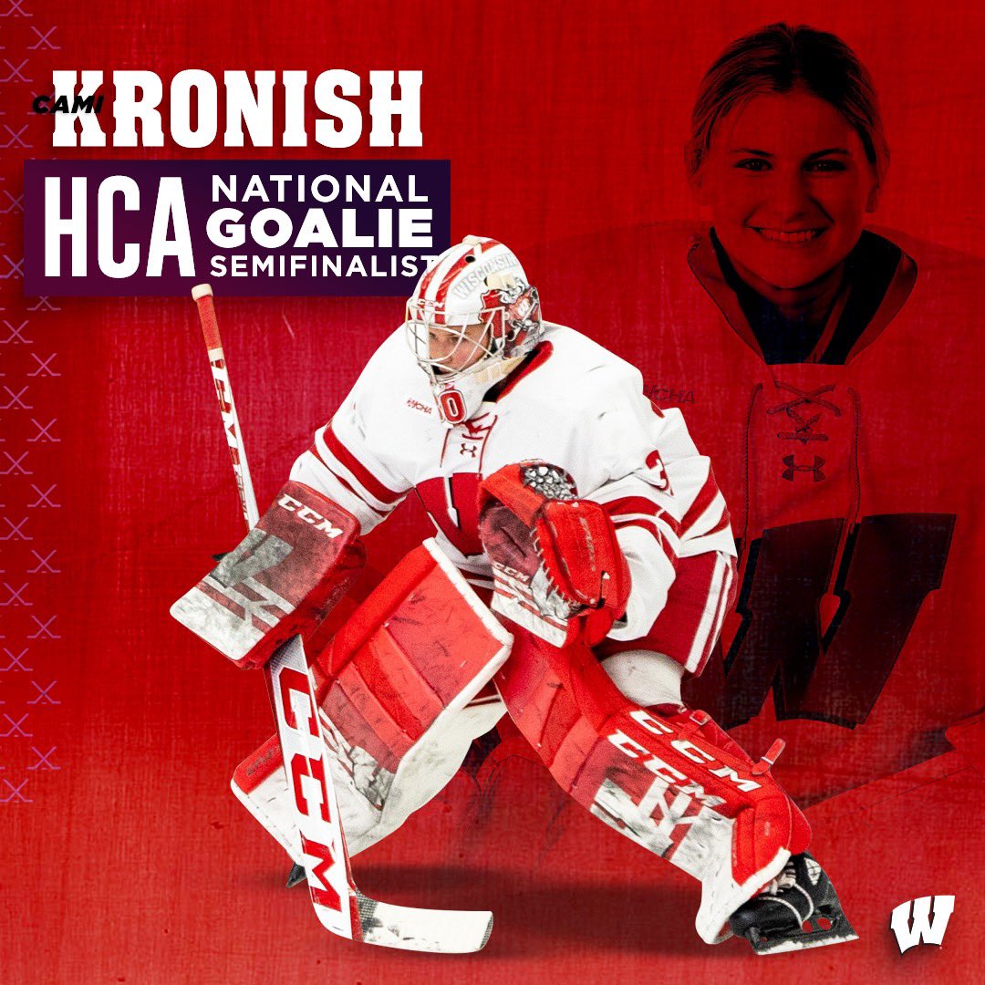Congrats <a href="/CamiKronish/">Cami Kronish</a>! 

The #Badgers netminder was named a semifinalist for the National Goalie of the Year Award!
