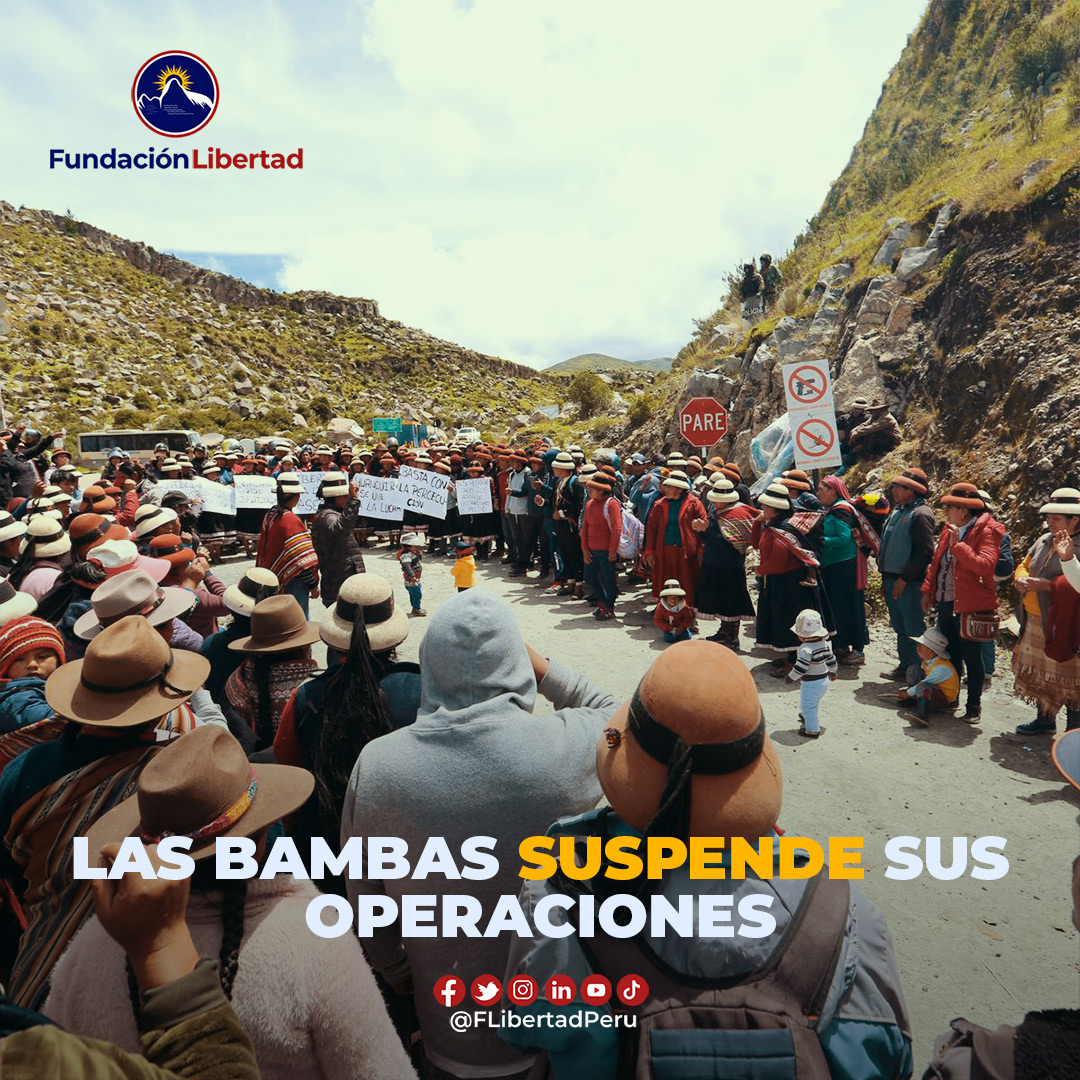 FLibertadPeru's tweet image. #MINERÍA | La minera #LasBambas suspendió sus operaciones debido a que el miércoles 1 de febrero se reanudaron los bloqueos en el Corredor Minero del Sur. Este bloqueo se ubica en el distrito de Condoroma, en la provincia de Espinar.

#mineriaperuana #mineriaperu #mineríaperú