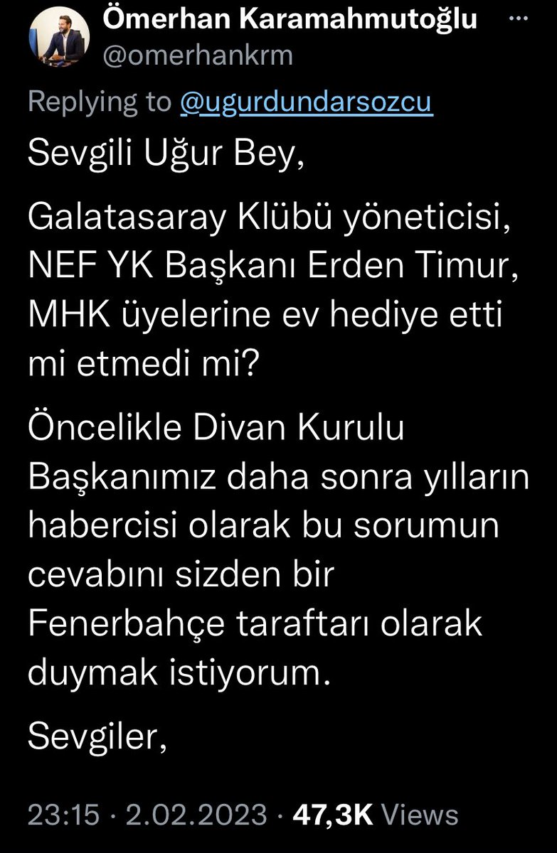 Çok büyük iddia çok!