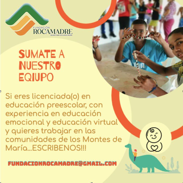 frocamadre's tweet photo. 🫵🏽📝¿Eres un(a) licenciado(a) en educación preescolar con un corazón lleno de amor y una mente abierta a nuevas formas de enseñanza? ¡Te queremos en nuestro equipo!para impactar positivamente en las comunidades de los Montes de María. #Trabajo #MontesDeMaría #Sucre #TrabajoSíHay https://t.co/ldtm5GUntg