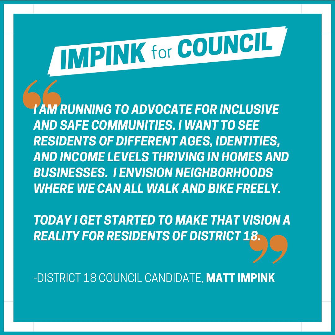 MattImpink's tweet photo. 🚨 I am so excited to announce my candidacy for City-County Council District #18! 

🖥️ Learn more about my candidacy, sign up to volunteer, and donate through the link in my bio! https://t.co/QNNeu1off9