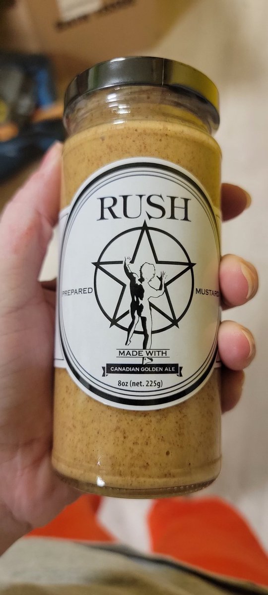 nutellaisevil's tweet photo. I can safely say this is one of the strangest band collabs I've ever heard of. But my husband is a Rush super fan and also a mustard connoisseur, and given that this is an actual product, the interior of the Venn diagram of those two interests is definitely a nonzero number. https://t.co/kJNz4olGJt