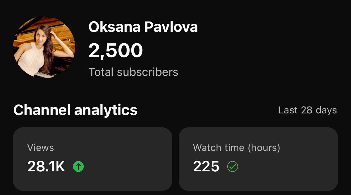 Excited to hit 2500 followers on <a href="/YouTube/">YouTube</a> Thank you to each and every one of you for your support, engagement, and for being part of this journey. Here’s to creating more amazing content and reaching even more milestones in the future! #YouTube #grateful 
youtube.com/@oksana.pavlova