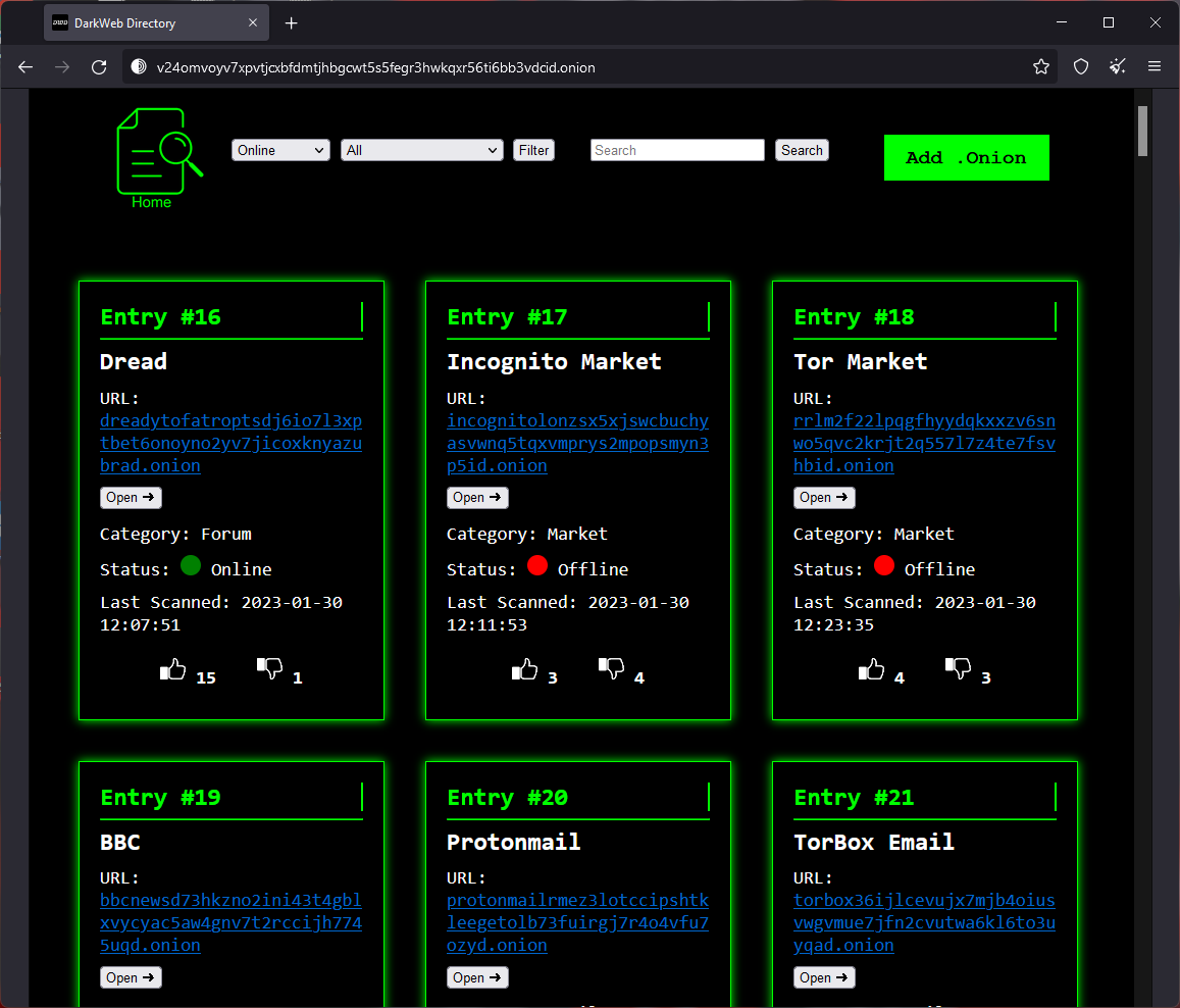 raw_videos's tweet photo. DarkWeb Directory, is a directory of sites on the darkweb. Our goal is to provide an easy-to-use and reliable platform for users to access, explore and share the darkweb.
https://t.co/RxUkwJSi2s
or via TOR: https://t.co/Y1bfB2TpVW
#DarkWeb #directory #onion #TOR https://t.co/LjboWqKVTt