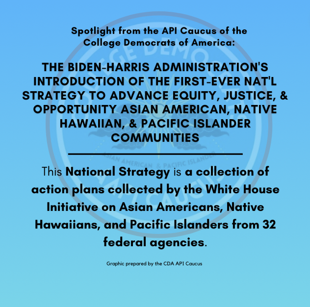 CollegeDemsAAPI's tweet image. A couple weeks ago, the @WHIAANHPI released a historic National Strategy to Advance Equity, Justice, and Opportunity for Asian American, Native Hawaiian, and Pacific Islander Communities across the Federal government.

Click on the link in bio for a shortcut to the full Report.