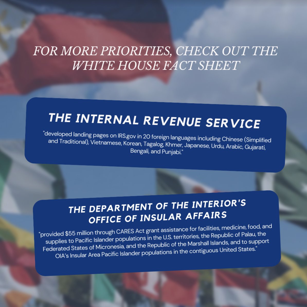 CollegeDemsAAPI's tweet image. A couple weeks ago, the @WHIAANHPI released a historic National Strategy to Advance Equity, Justice, and Opportunity for Asian American, Native Hawaiian, and Pacific Islander Communities across the Federal government.

Click on the link in bio for a shortcut to the full Report.