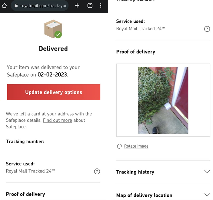 Graham_Calvert's tweet photo. @RoyalMail @RoyalMailHelp  I'd love to know how my doorstep is a Safespace, especially when I left instructions to leave at our Post Office if no-one in!! https://t.co/wcla4wu9yp