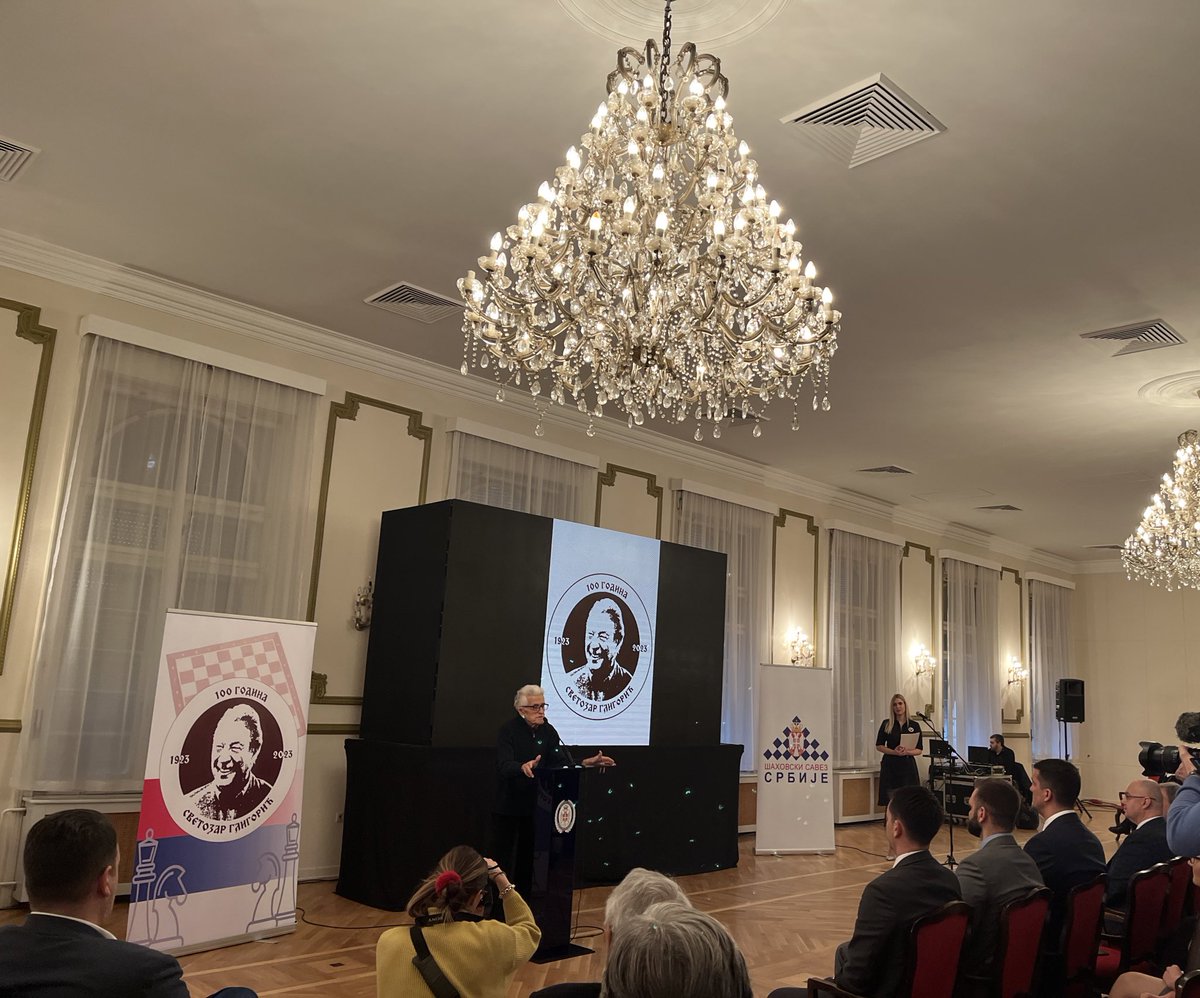 IlyaVarin's tweet image. Chess ceremony @serbiachess1 in Belgrade in honor of Svetozar Gligoric’s 100th birthday anniversary
100 лет со дня рождения легенды югославских шахмат Светозара Глигорича #chesslegend