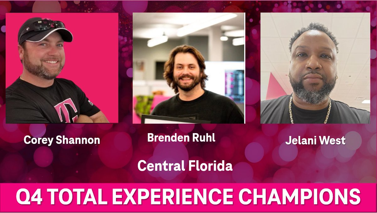 Congrats to our Central Florida Total Experience Champions for Q4!!! <a href="/EddiePryor7/">Eddie Pryor</a> <a href="/Howard_Nickey/">A Howard</a> @carndoggydog <a href="/cannlee17/">Christy Lee</a>