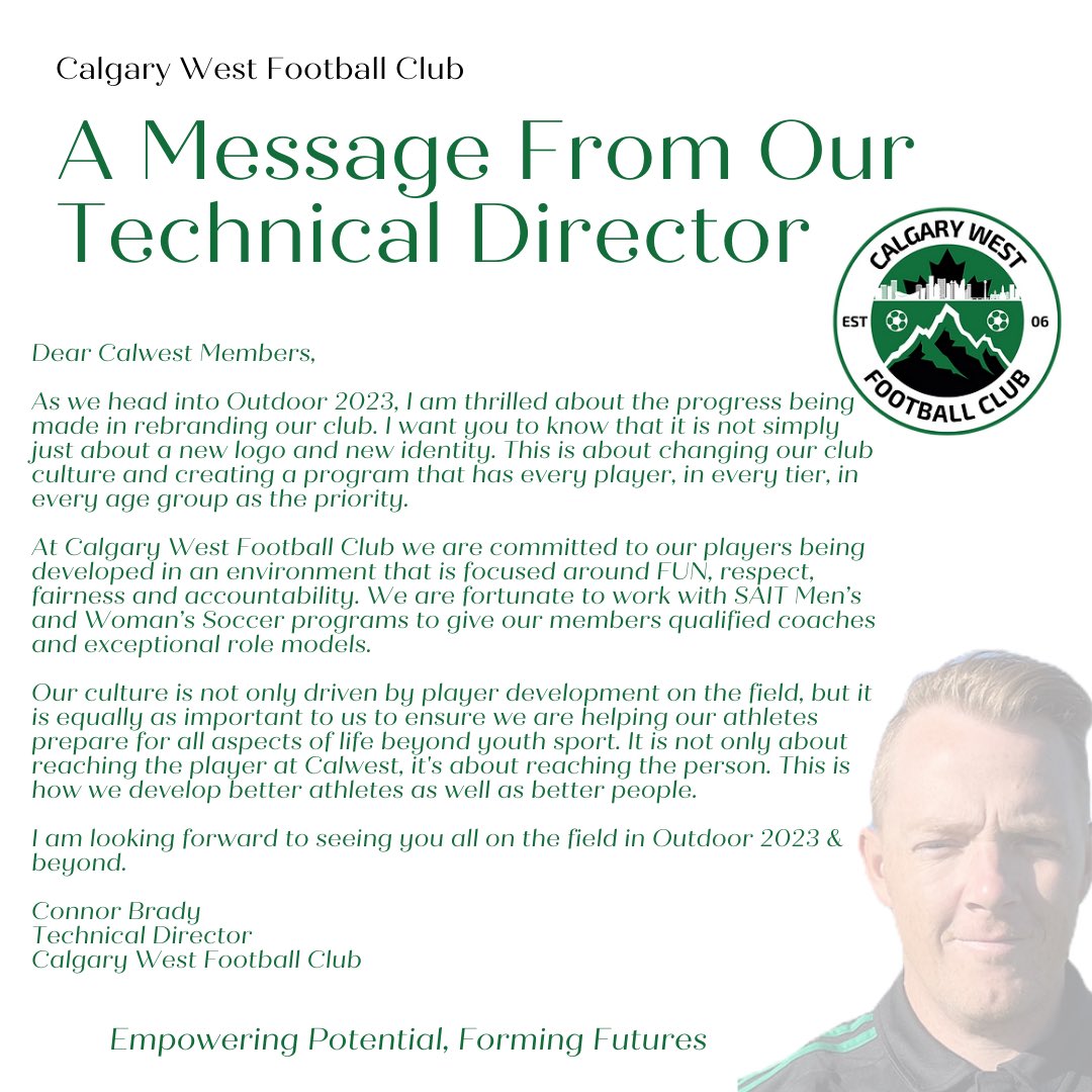 CalgaryWest_SC's tweet photo. A Message From Our Technical Director ⚽️ ✍️ https://t.co/FMKnEhfJ9j