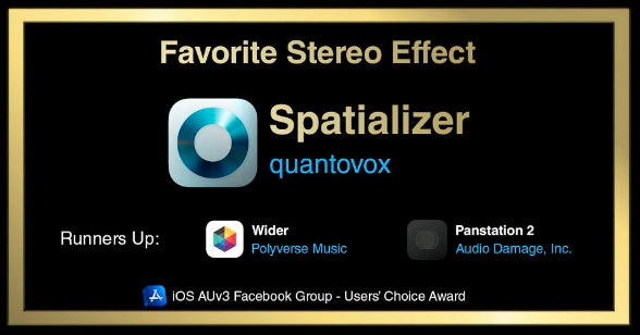 quantovox's tweet photo. It's a great honor to have received the User's Choice Award from the most dedicated AUv3 community for favorite stereo effect.
#audiounit #logicpro #logicprox #garageband #auv3 #iOSMusic #iosmusicproduction #ipadmusician #iosproducer #mobilemusic #mobilemusician #sounddesign https://t.co/i7jo4EcHJu