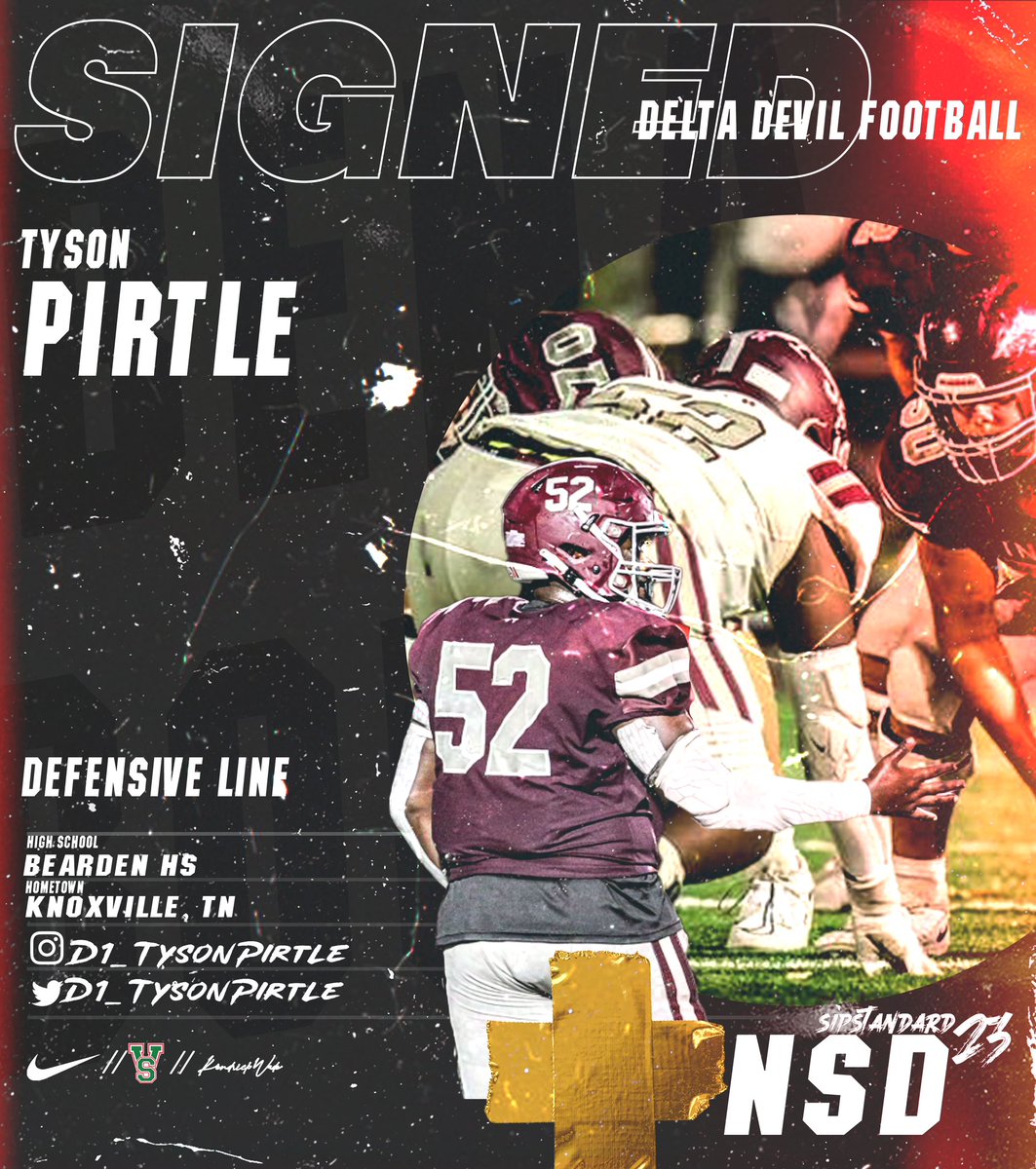 Mississippi Valley State University Football 🟢🔴 (@valleystatefb) on Twitter photo Rocky Top to the Delta! DL Tyson Pirtle is a Delta Devil! <a href="/D1_TysonPirtle/">Tyson Pirtle</a>
The Time Is Now 🟢🔴👹 Rocky Top to the Delta! DL Tyson Pirtle is a Delta Devil! <a href="/D1_TysonPirtle/">Tyson Pirtle</a>
The Time Is Now 🟢🔴👹