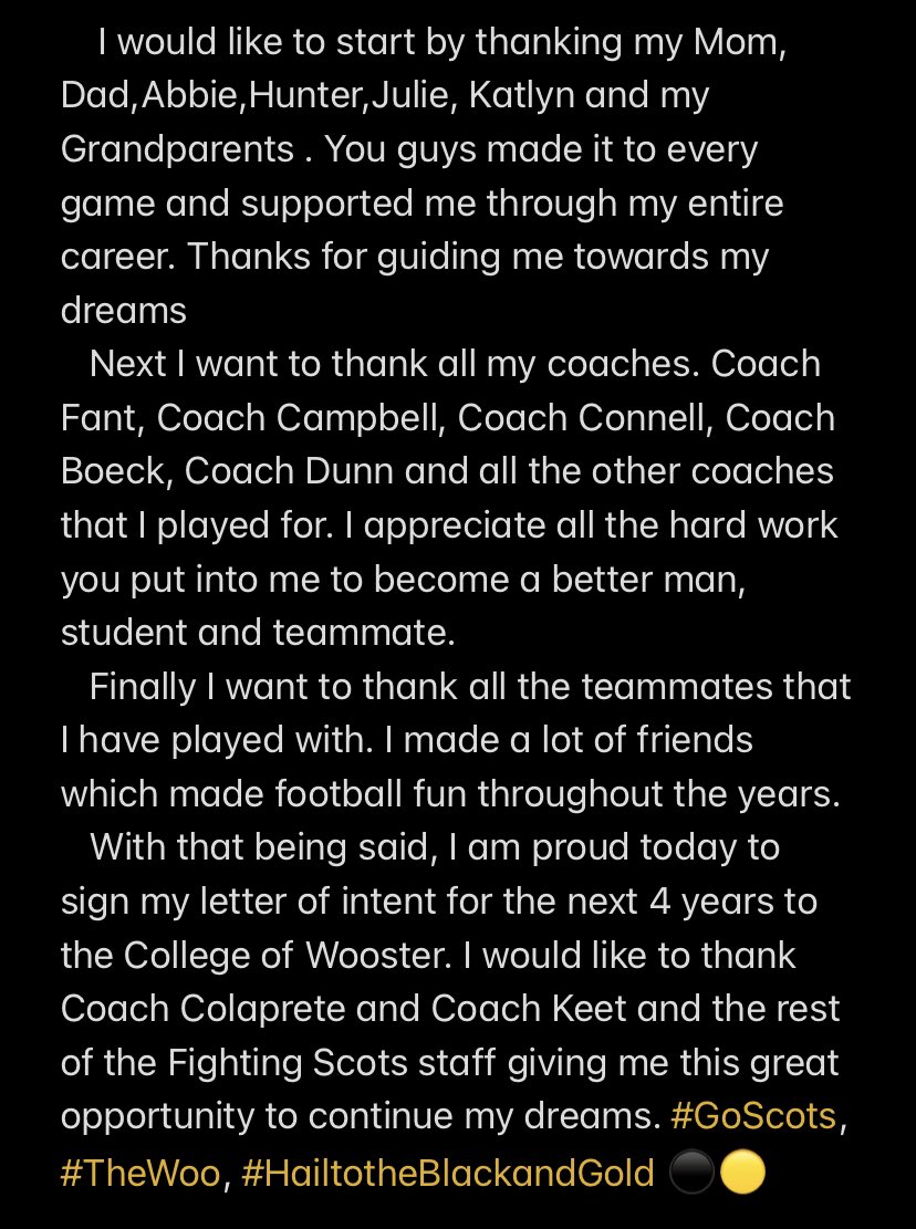 AlHastick4's tweet photo. I appreciate @NDChattAthletic for hosting my signing day. Today I made it official and signed my letter of intent with @WoosterSports. Thanks you for the opportunity @Coach_Colaprete. https://t.co/vMzLDdloLD
